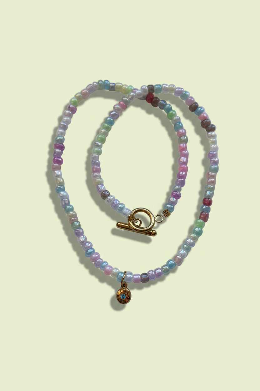 Ras de cou pastel multicolore