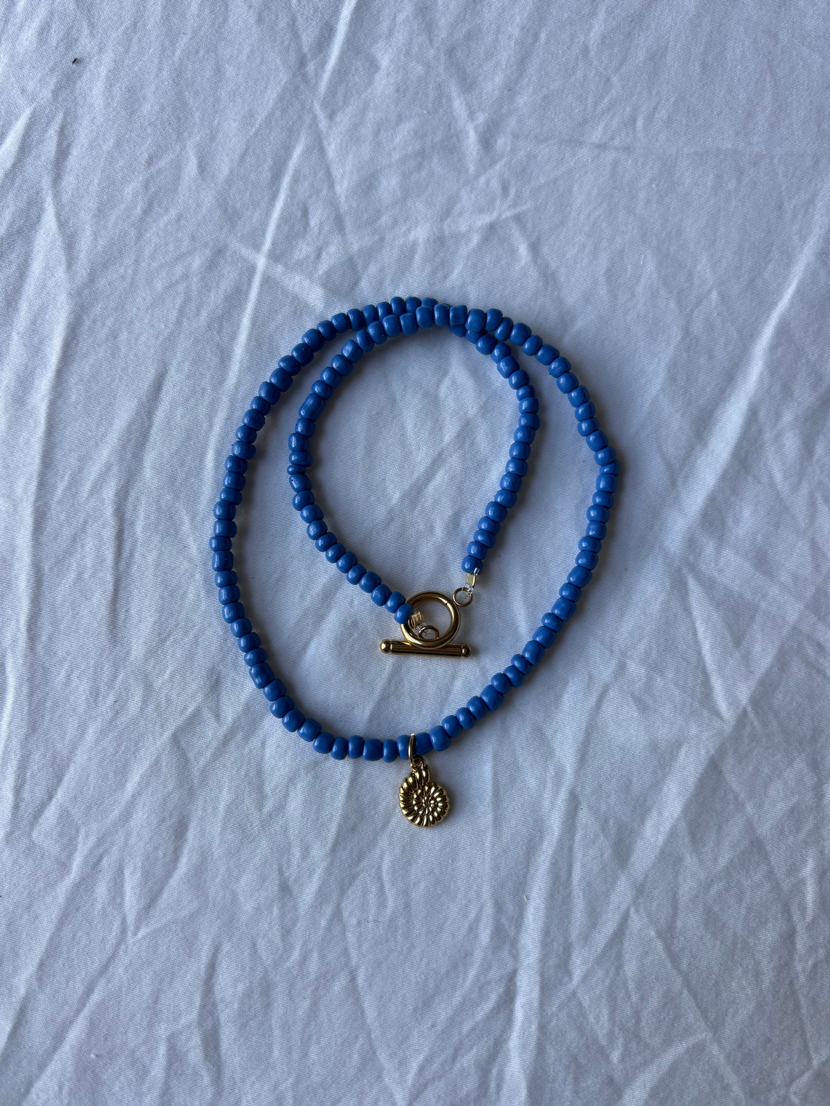 Ras de cou Coquillage bleu clair