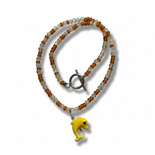 Ras de cou dauphin jaune